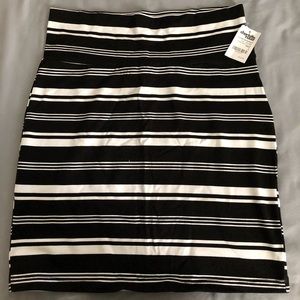 Black and white striped Charlotte Russe mini skirt